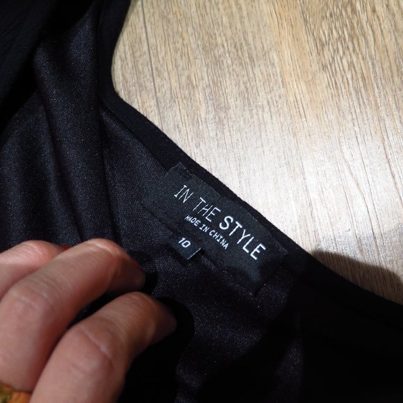 Asos In the Style Black Trapeze Midi Dress Tunic - Picture 10 of 11